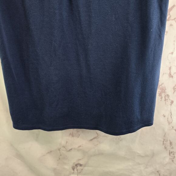 J Jill Shirt Womens Small Petite Tank Top Navy Pima Back Pleat Scoop Neck Tee T - Picture 7 of 8